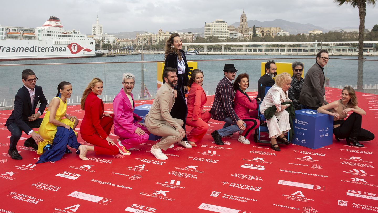 El elenco de 'Camera Café', en el Festival de Málaga. (EFE/Daniel Pérez)