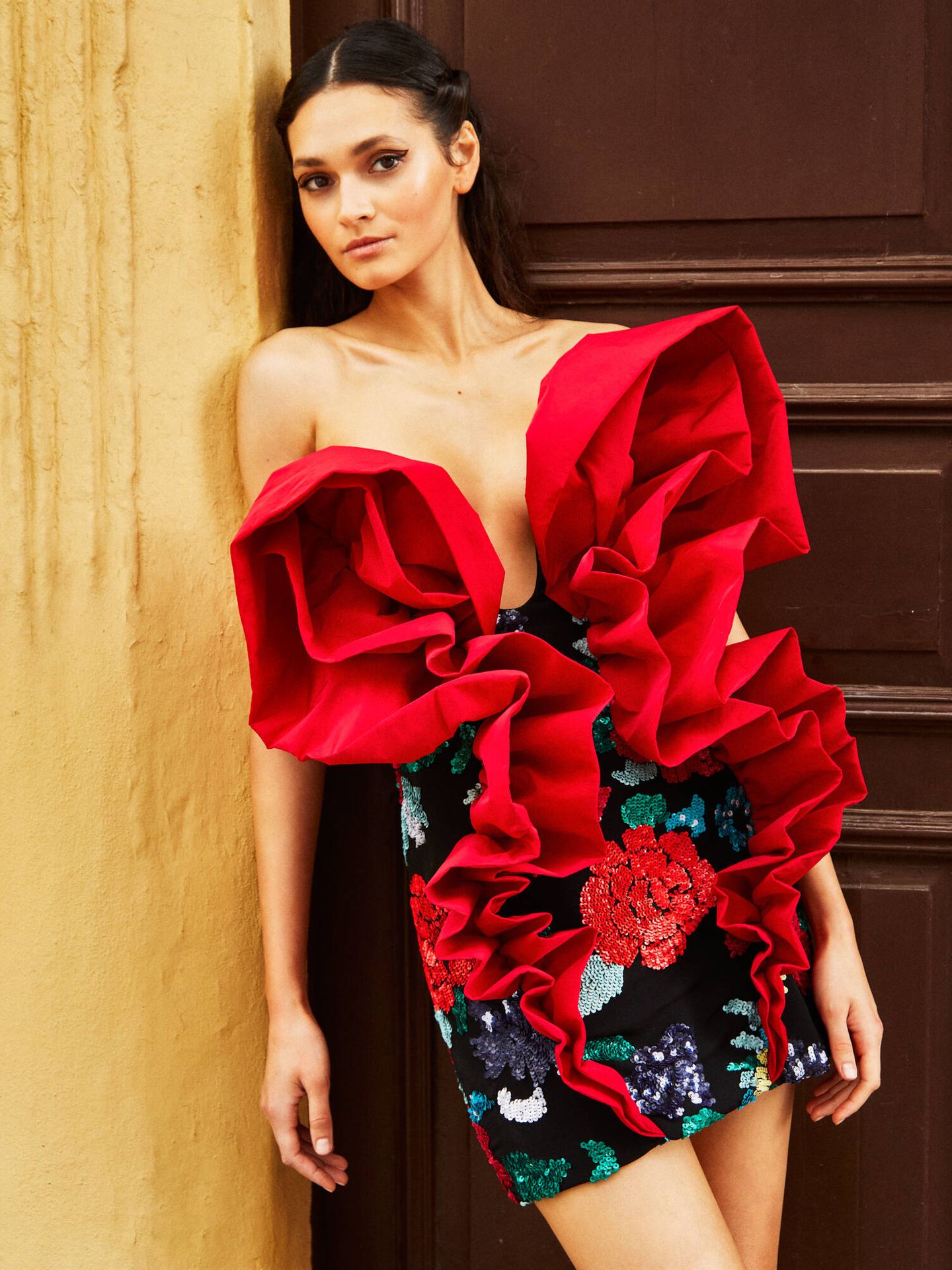 Un vestido estampado de Redondo Brand. (Charly Calderón)