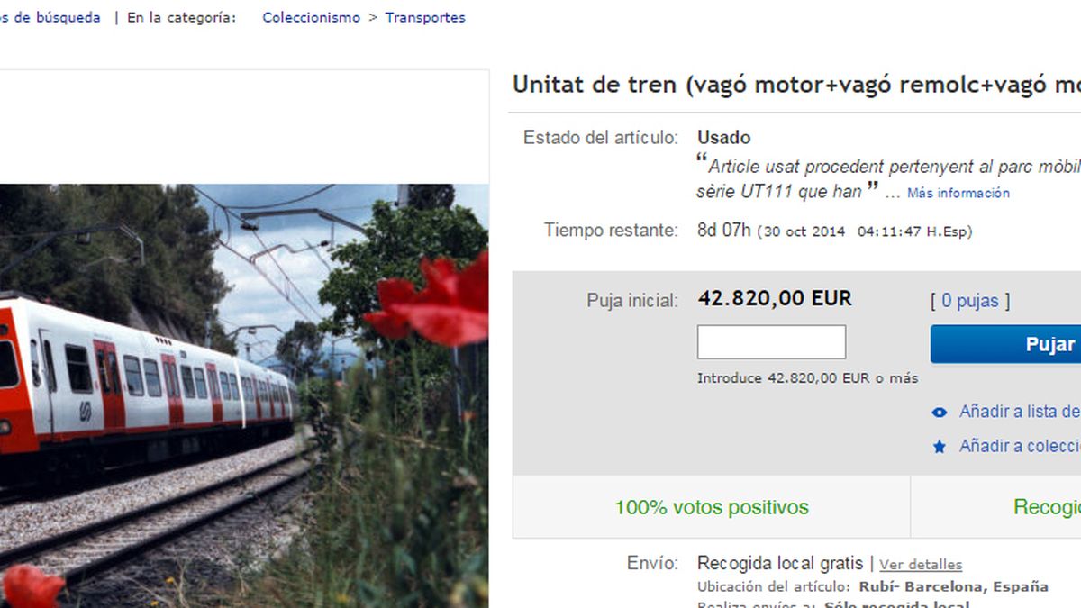 La Generalitat subasta trenes en eBay, completos o desguazados
