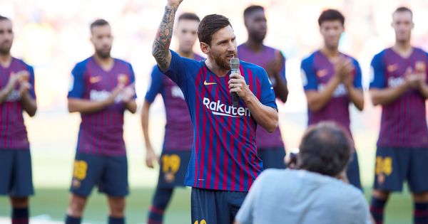 Foto: Messi dio su primer discurso como capitán. (EFE)