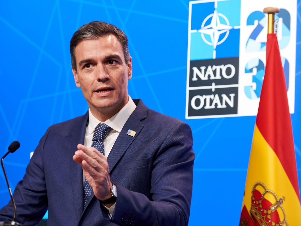 Foto: Pedro Sánchez, en una rueda de prensa correspondiente a una cumbre de la OTAN. (EFE/Horst Wagner)