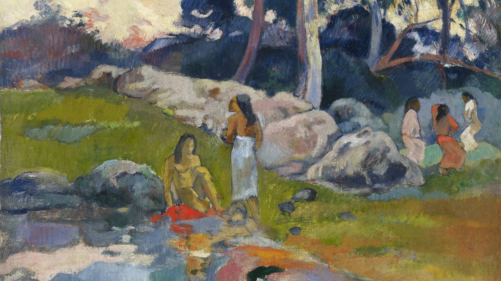 Foto: Paul Gauguin (1848-1903) - Mujeres en la ribera del río - 1892 - Óleo sobre tela - 31,8 x 40 cm  © Colección Alicia Koplowitz - Grupo Omega Capital