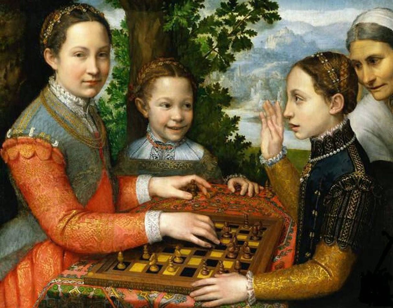 'La partida de ajedrez', Sofonisba Anguissola (1555) (Museo Nacional de Poznan)