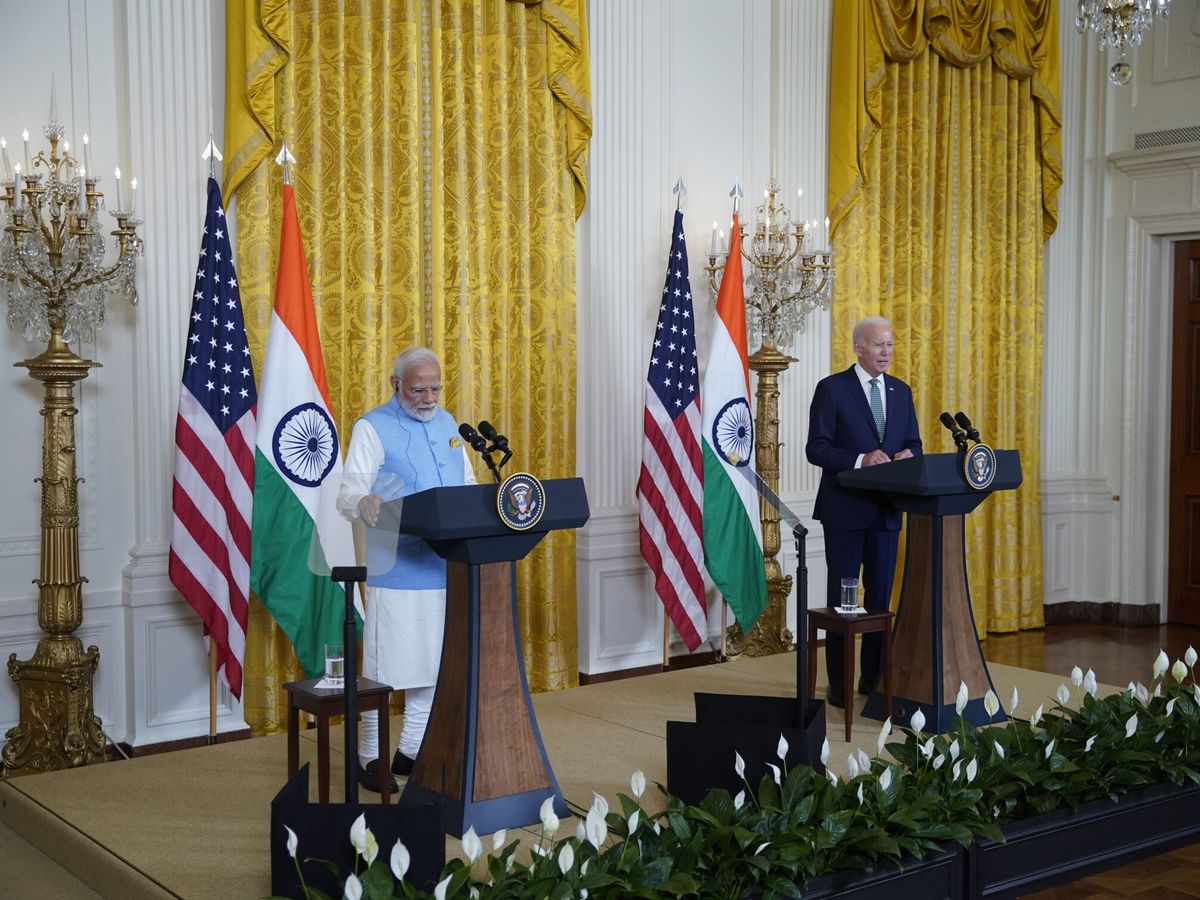 Foto: Joe Biden y Narendra Modi, tras la reunión entre ambos. (EFE/Al Drago)