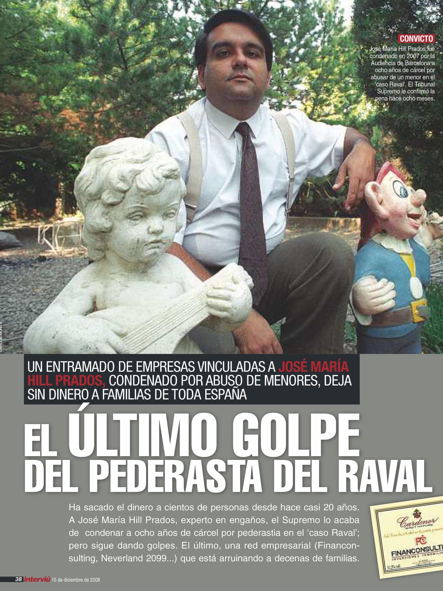 Reportaje publicado por Interviú sobre Hill Prados en diciembre de 2008