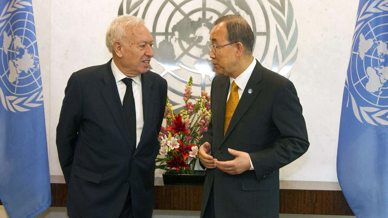 Foto: El ministro de Asuntos Exteriores, José Manuel García-Margallo, junto al secretario general de la ONU, Ban Ki-moon, en una foto de archivo (EFE)
