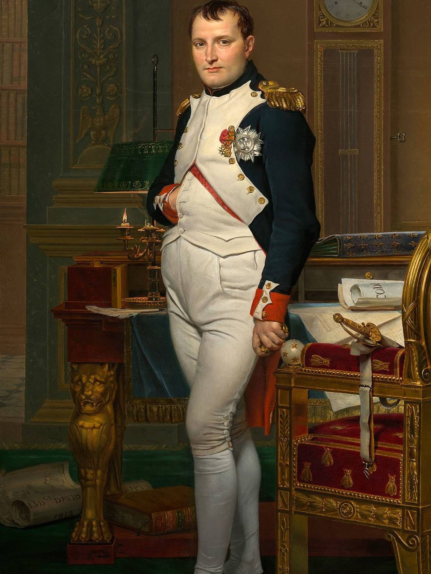 Napoleón Bonaparte en un cuadro de Jacques-Louis David.