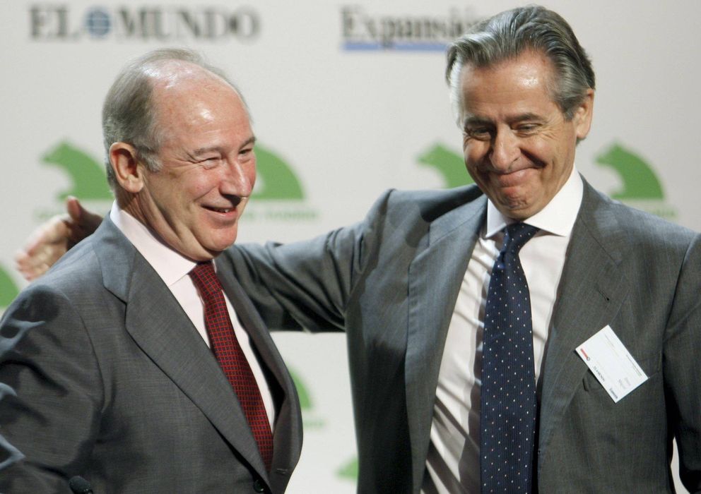 Foto: El presidente de Caja Madrid, Miguel Blesa (dcha) junto al exdirector gerente del FMI Rodrigo Rato (Efe)