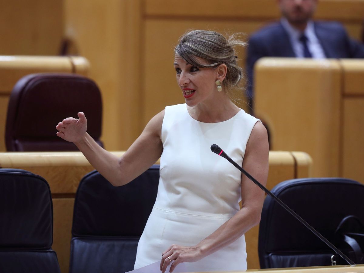 Foto: La ministra de Trabajo, Yolanda Díaz, en el Senado. (EFE)
