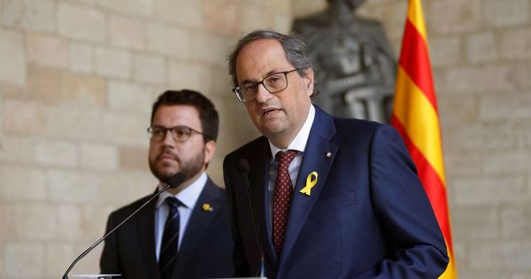 Foto: El presidente de la Generalitat, Quim Torra (JxCAT), y su vicepresidente, Pere Aragonès (ERC). (EFE)