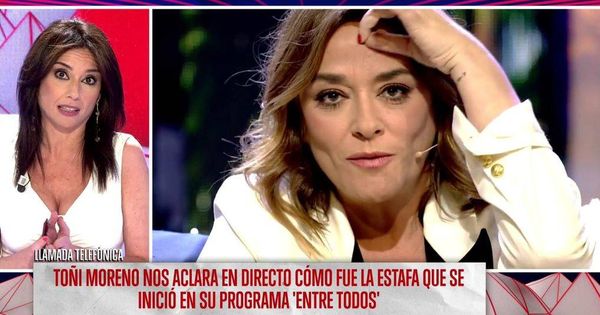 Foto: Toñi Moreno entra, vía telefónica, en 'Todo es mentira' para hablar sobre el presunto caso de estafa en el programa 'Entre todos'. (Mediaset España)