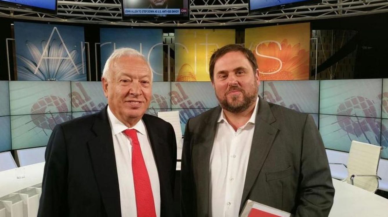 El ministro Margallo y Oriol Junqueras en el debate antes del 27-S.