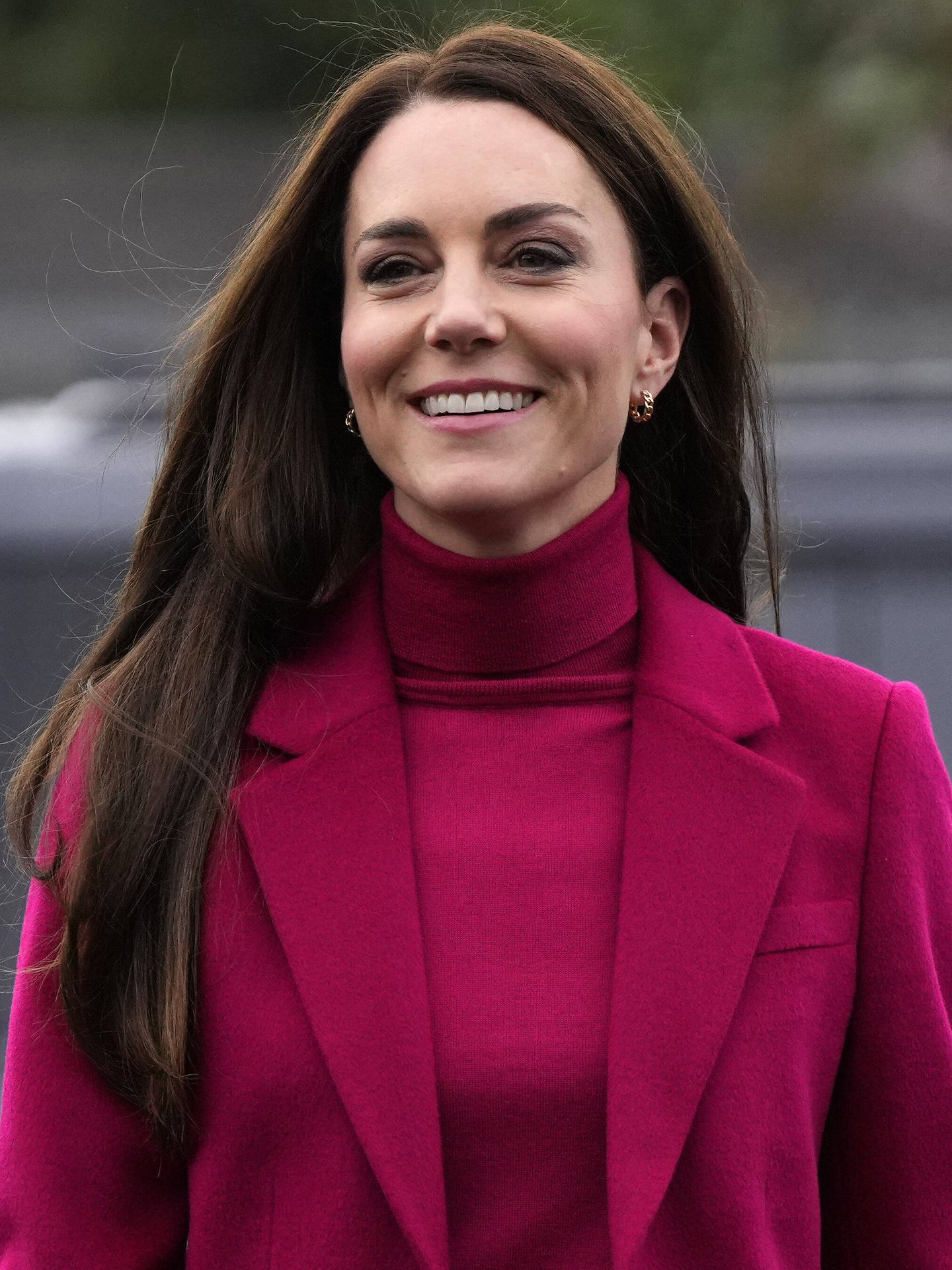 Detalle frontal de la nueva coloración de Kate Middleton. (Getty/Alastair Grant)