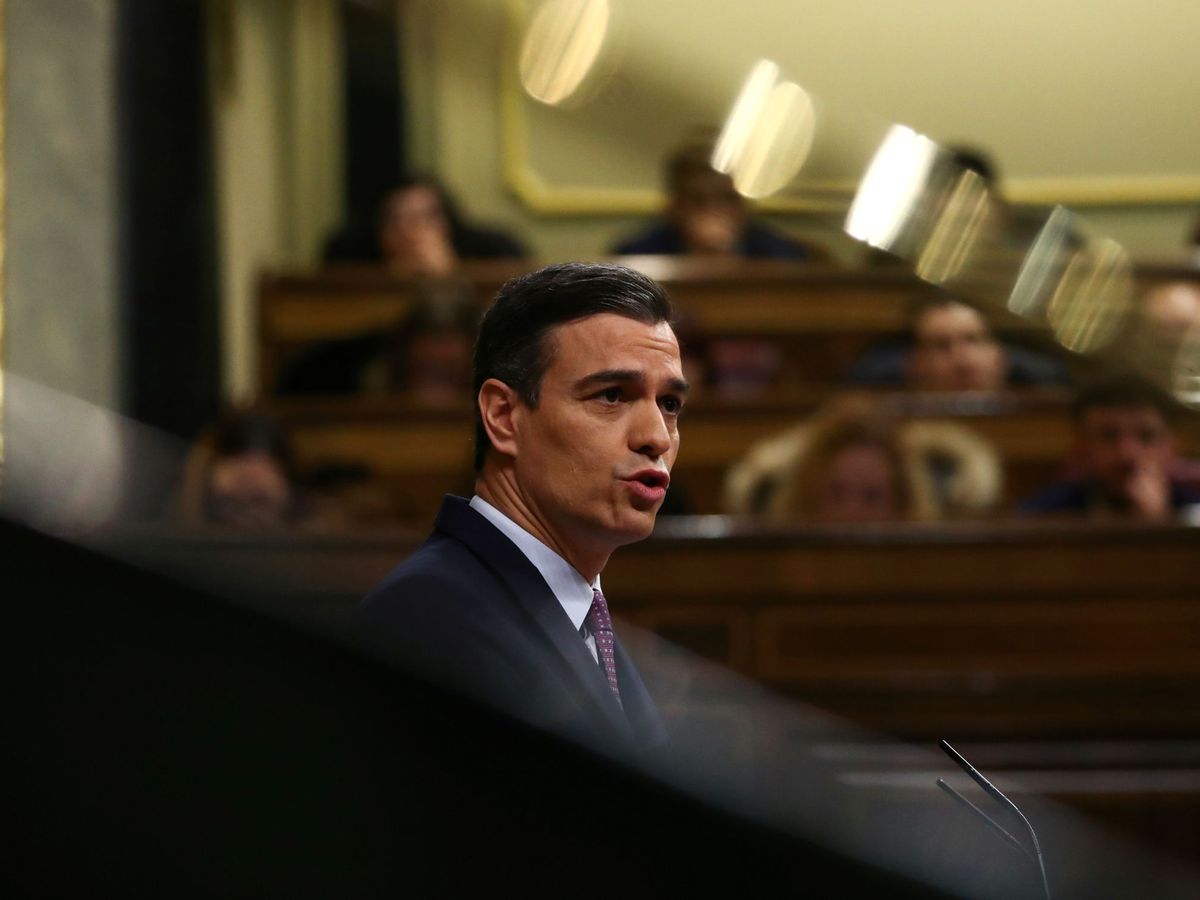 Foto: Pedro Sánchez, durante su discurso de investidura en el Congreso, este 4 de enero. (Reuters)