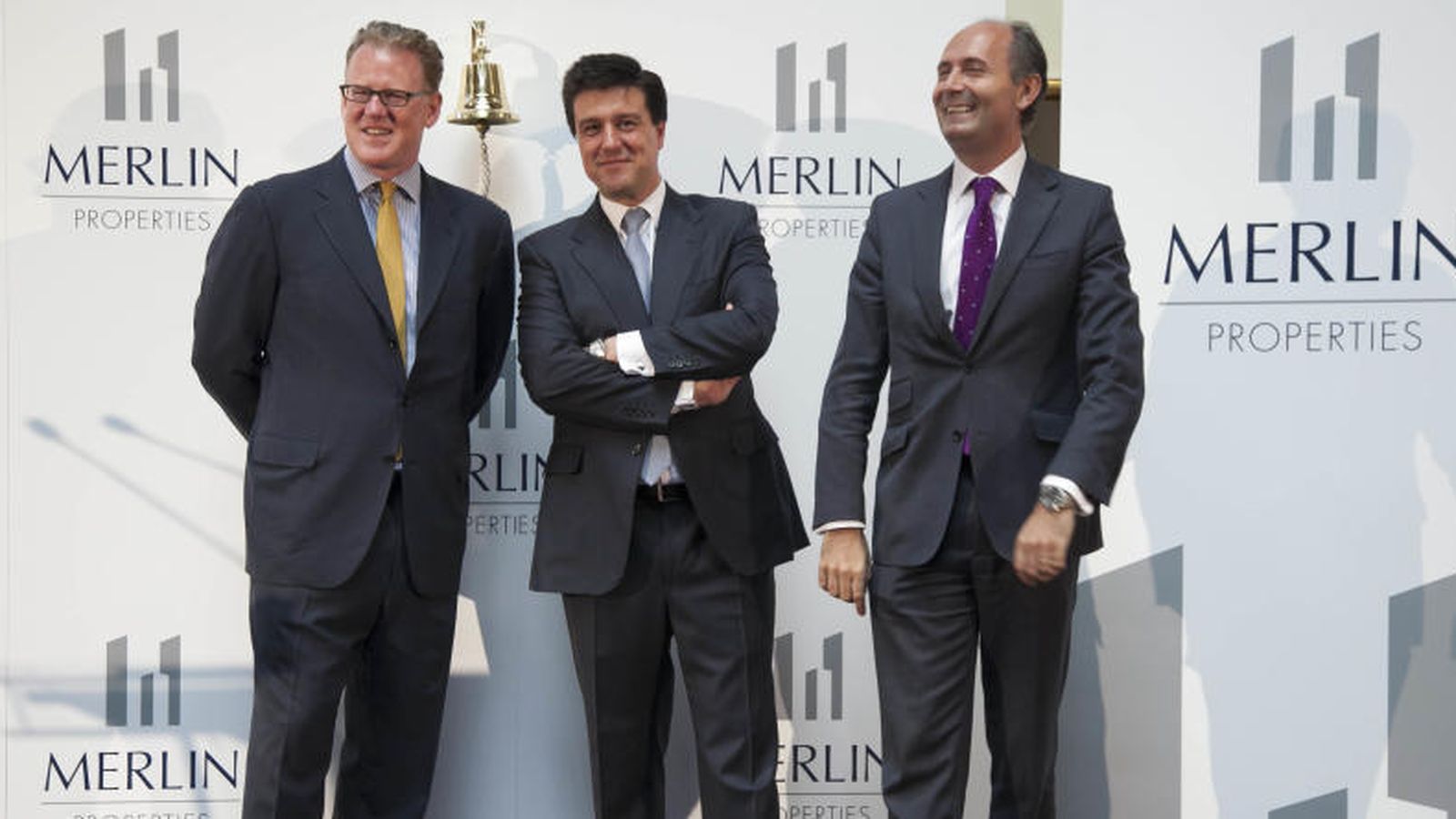 Foto: Directivos de Merlin Properties el día de su salida a Bolsa el pasado 30 de junio de 2014.