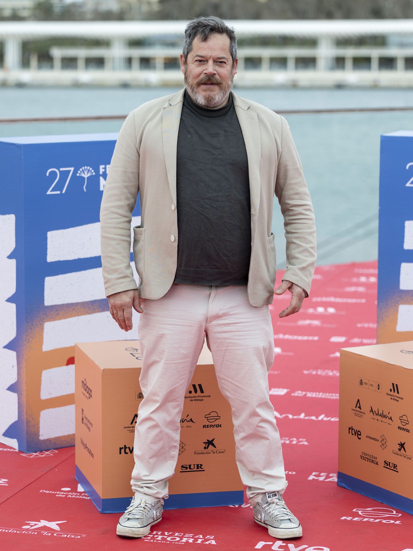 El actor Jorge Sanz presenta la película 'Por tus muertos', de Sayago Ayuso, en Festival de Cine de Málaga. (EFE/Daniel Pérez)