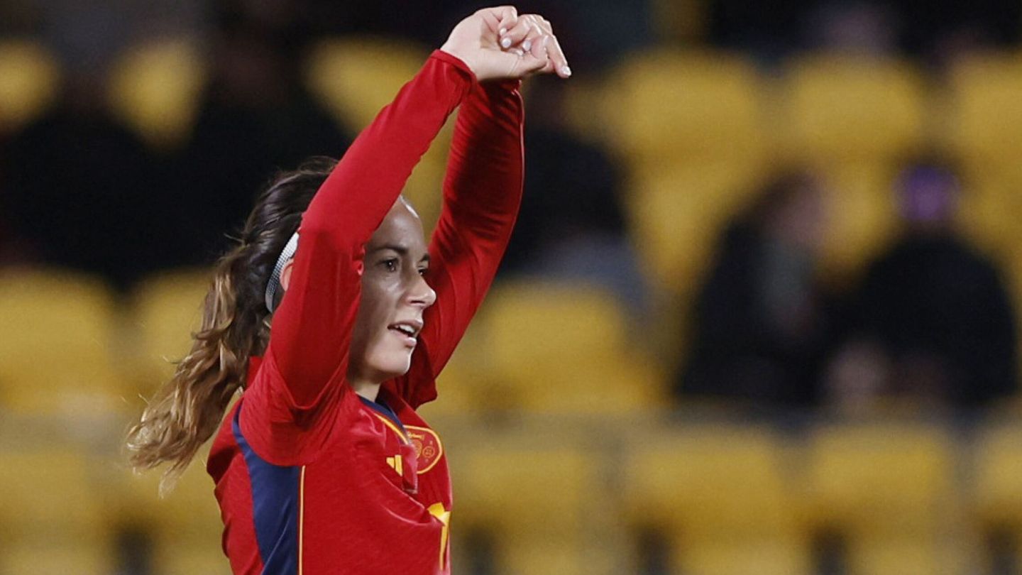 Aitana Bonmatí celebrando su gol contra Costa Rica. (Reuters/Amanda Perobelli)