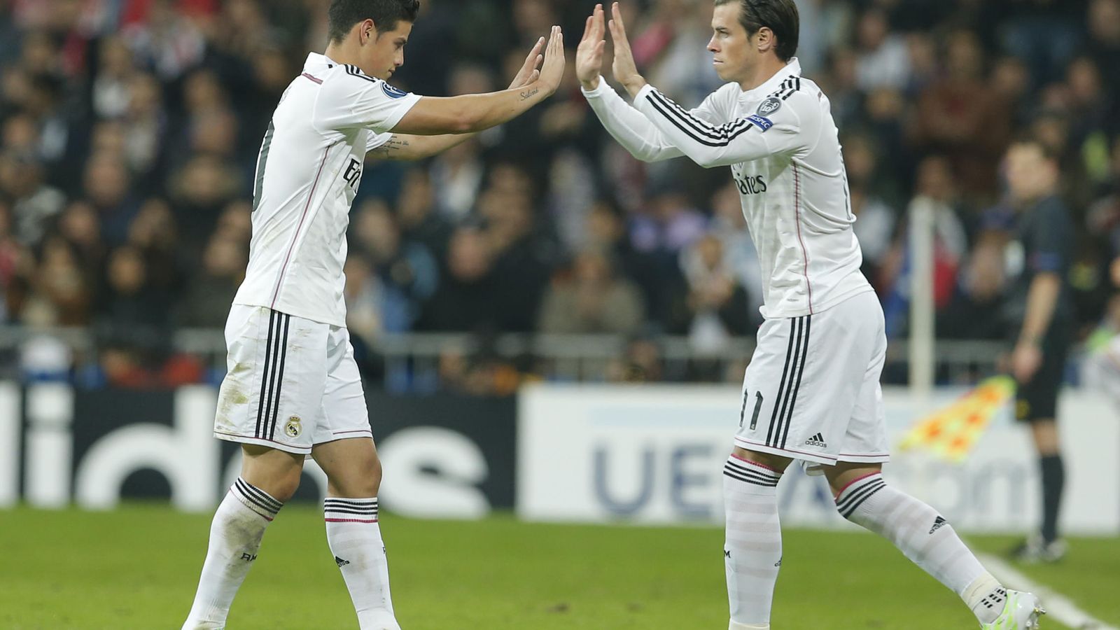 Foto: James y Gareth Bale en el Santiago Bernabéu.