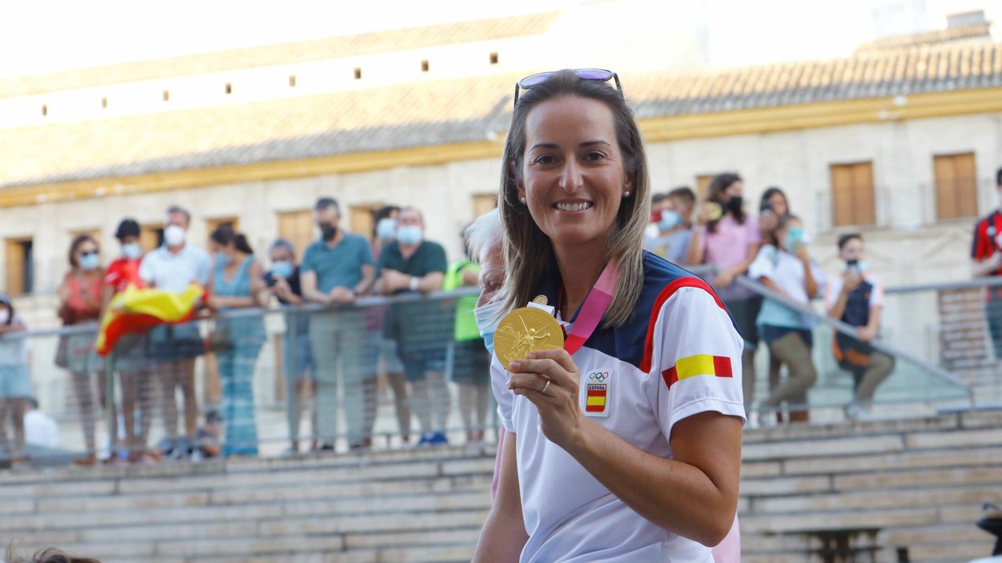 Fátima Gálvez, con su medalla de oro. (EFE/Juanjo Vidal) 