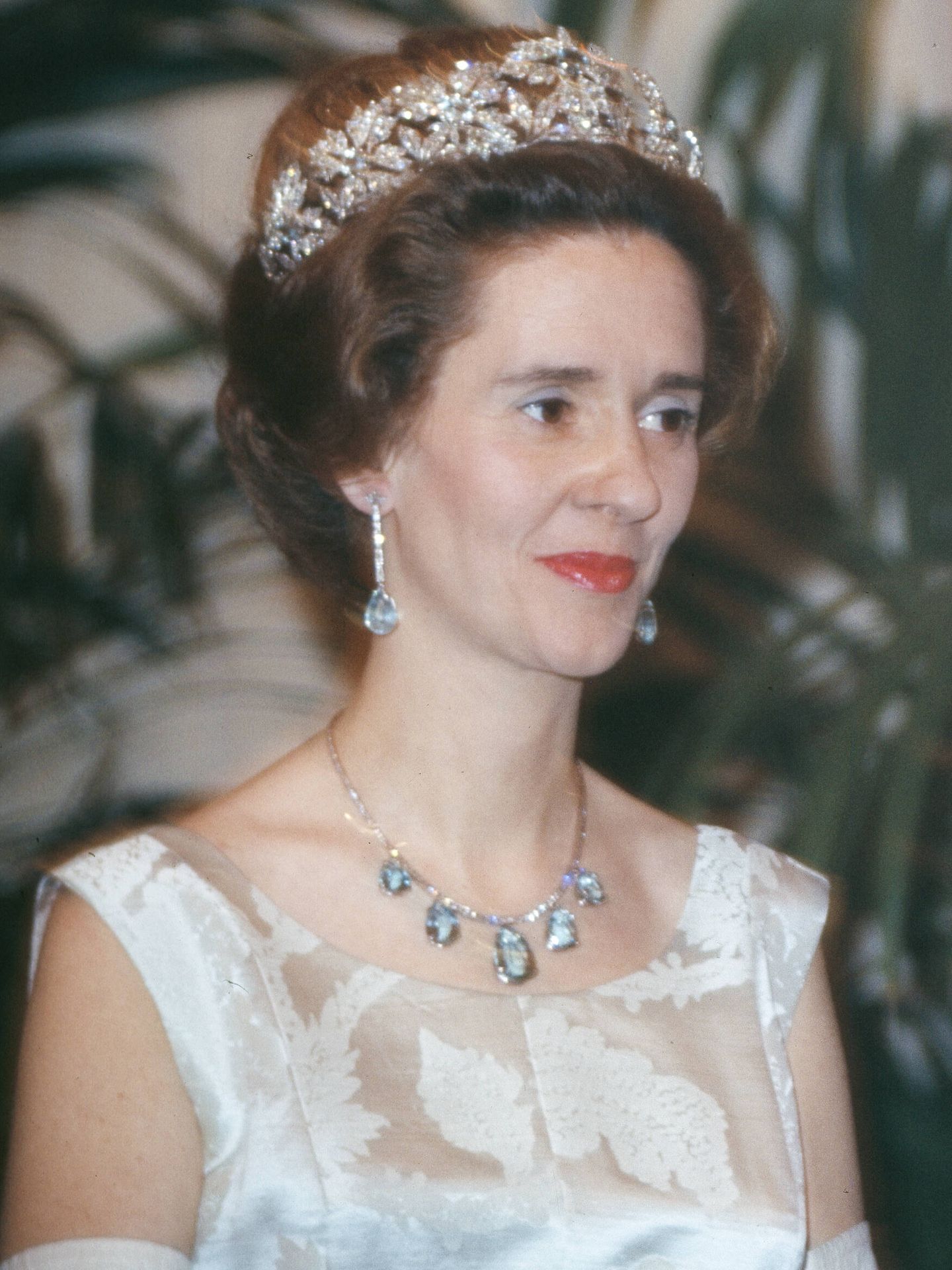 La reina Fabiola, con la tiara Ducal. (Getty)