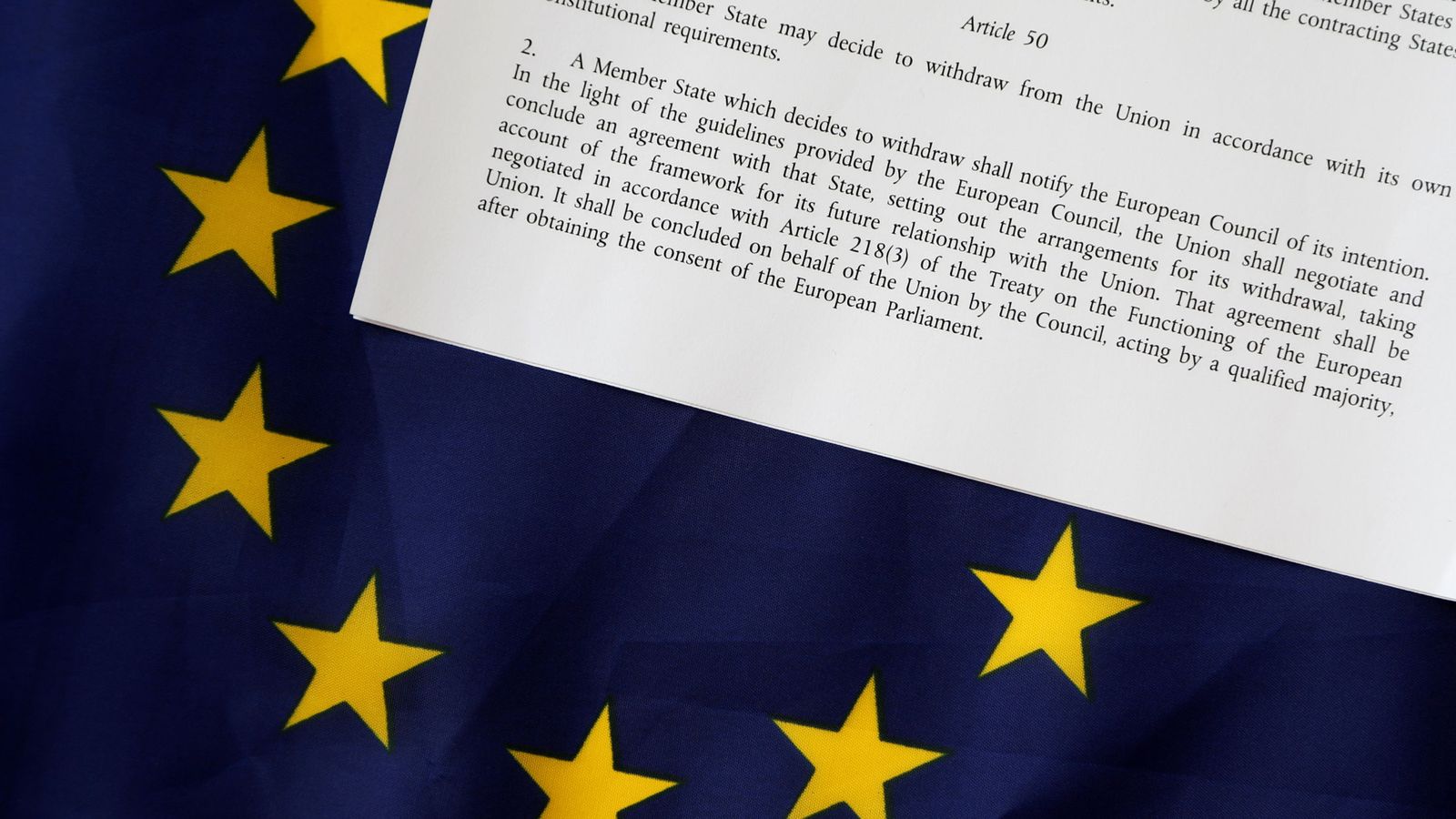 Foto: Artículo 50 del Tratado de Lisboa que aborda el mecanismo de salida (Reuters)