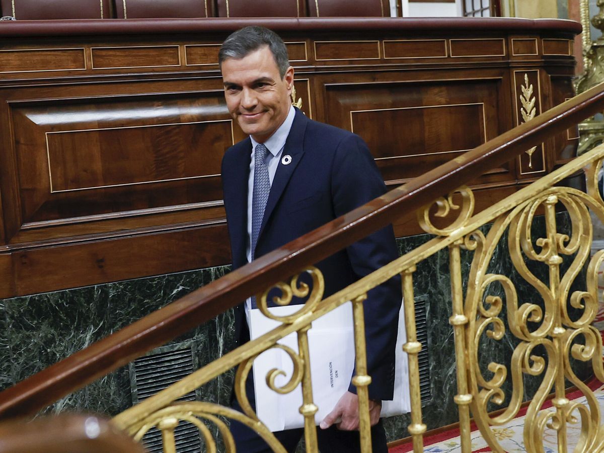 Foto: El presidente del Gobierno, Pedro Sánchez, en el debate sobre el estado de la nación este martes en el Congreso. (EFE/Chema Moya)