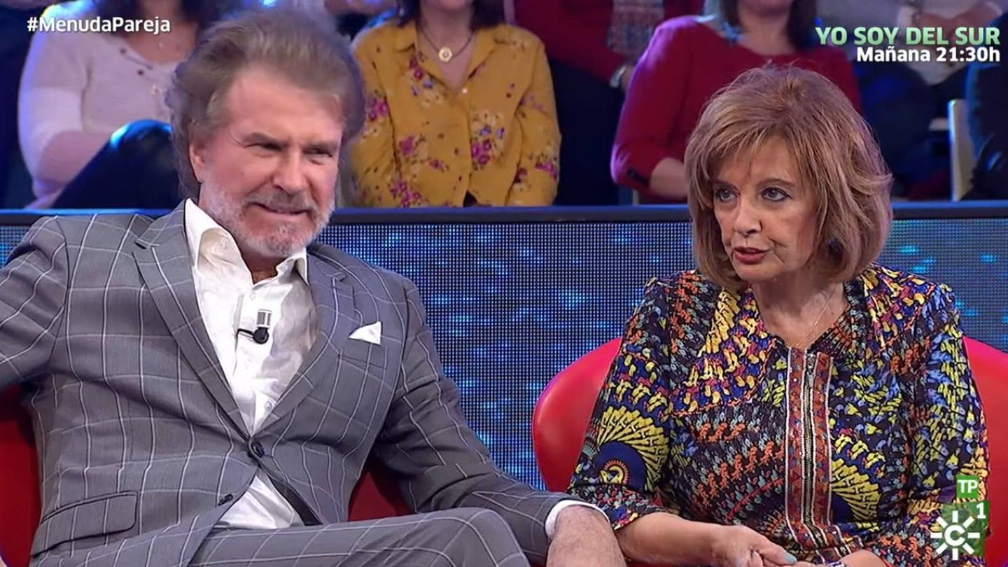 Bigote Arrocet y María Teresa Campos, en un programa de Canal Sur. (RTVA)