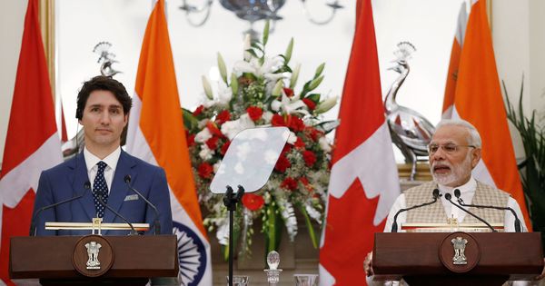 Foto: Justin Trudeau junto a su homólogo indio, Narendra Modi, en la visita del canadiense a Nueva Delhi | Reuters
