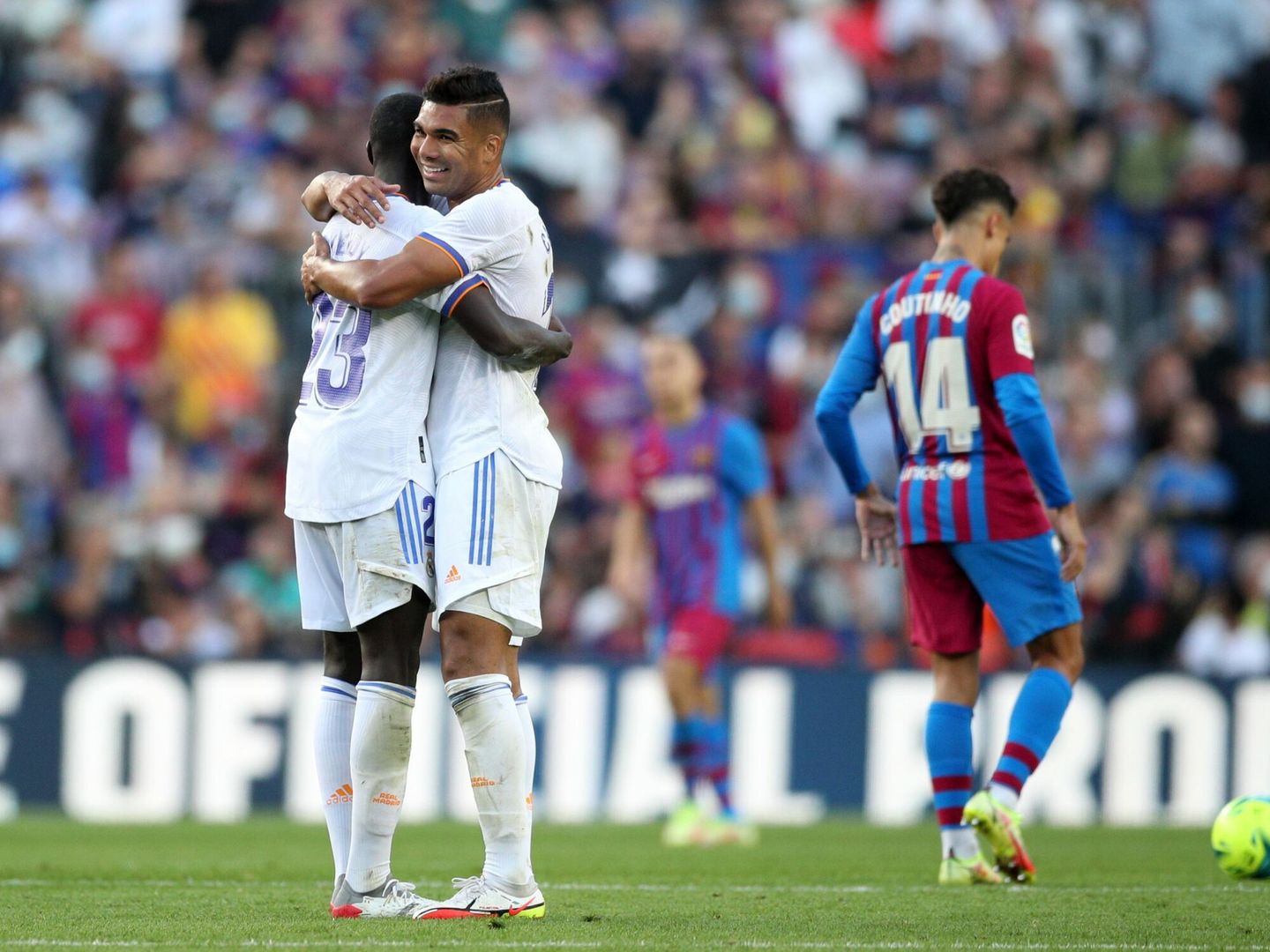 El Real Madrid celebrando uno de los goles. (Reuters)