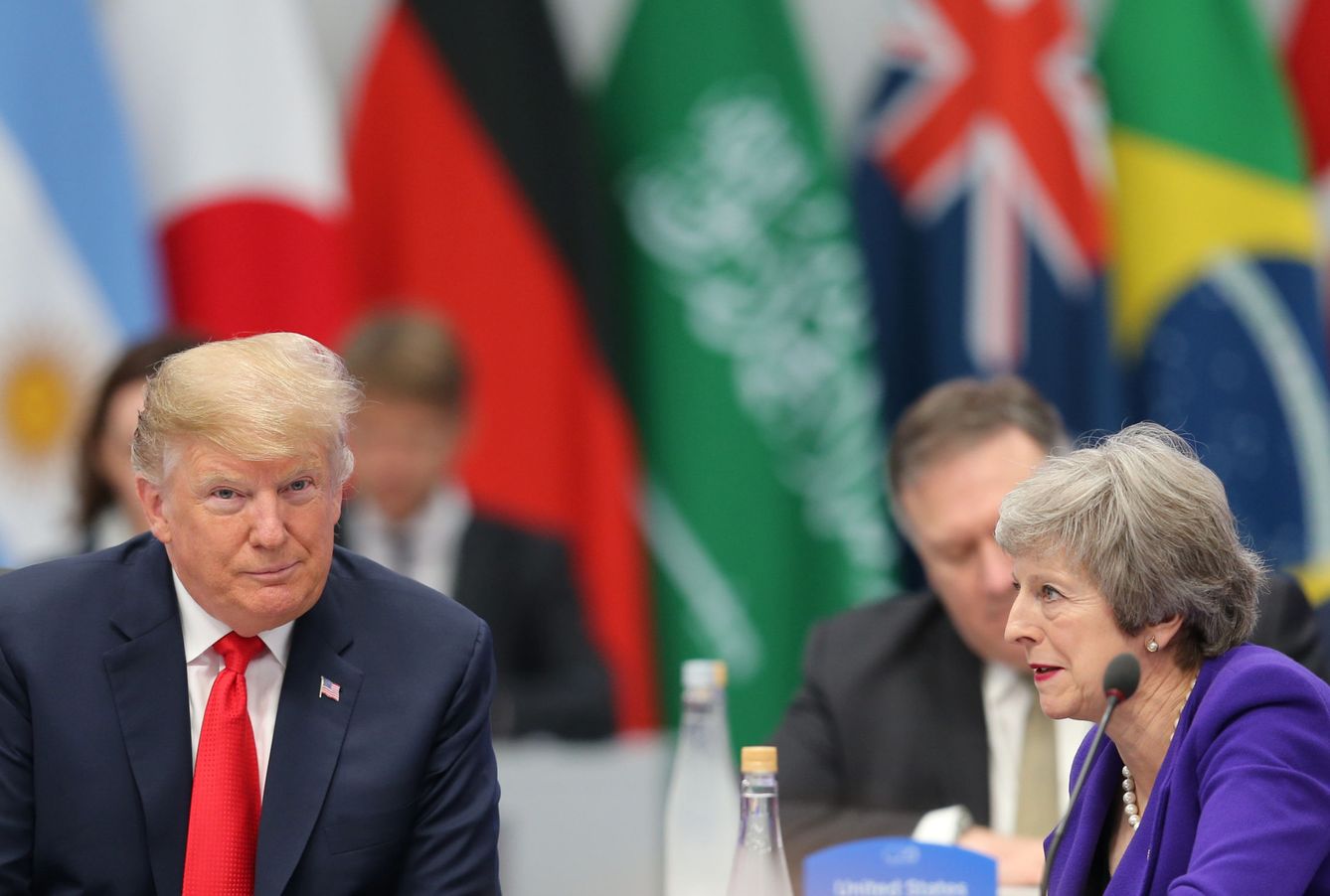 Donald Trump y Theresa May en la apertura de la cumbre del G20, en Buenos Aires. (Reuters)