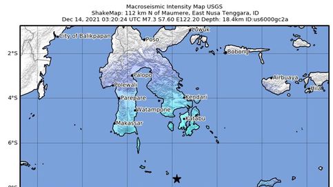 Un terremoto de magnitud 7,3 sacude el centro de Indonesia