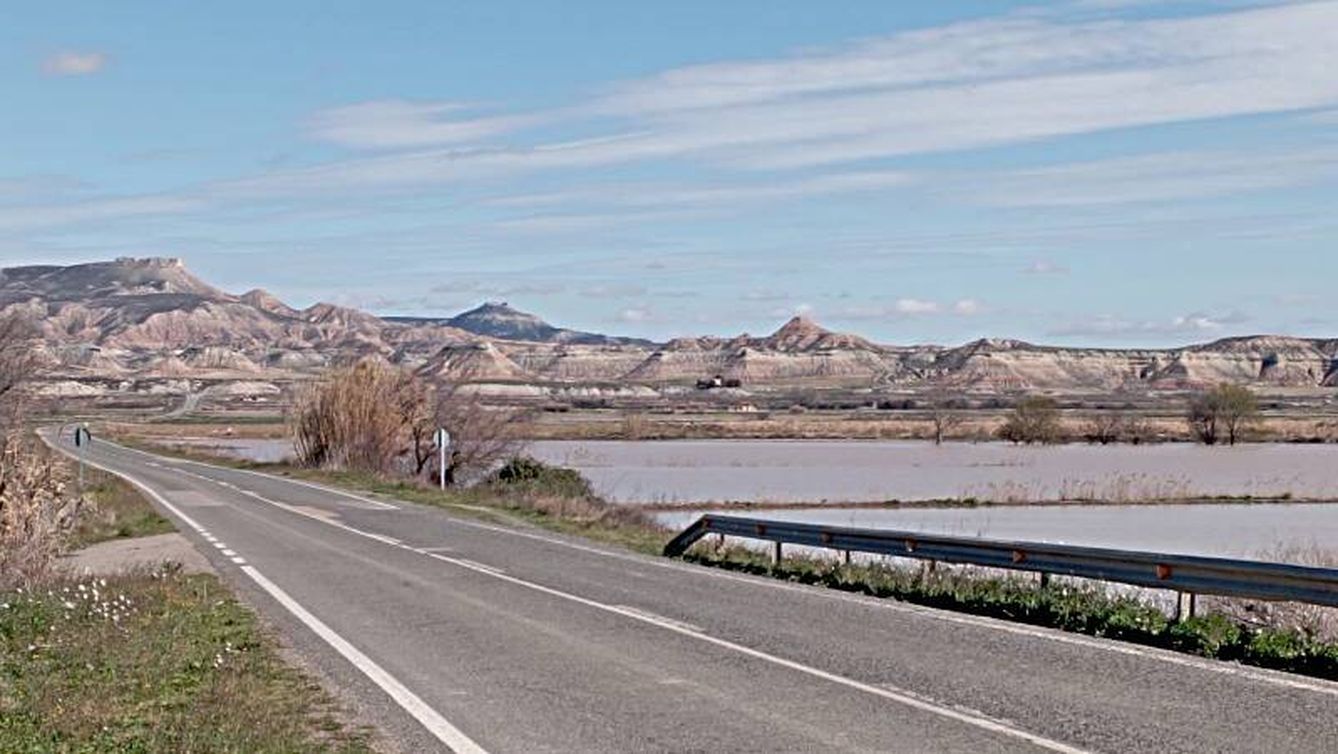La riada de 2024 no ha llegado al núcleo urbano de Buñuel, pero ha anegado 1.500 hectáreas de cultivos. (Cedida)