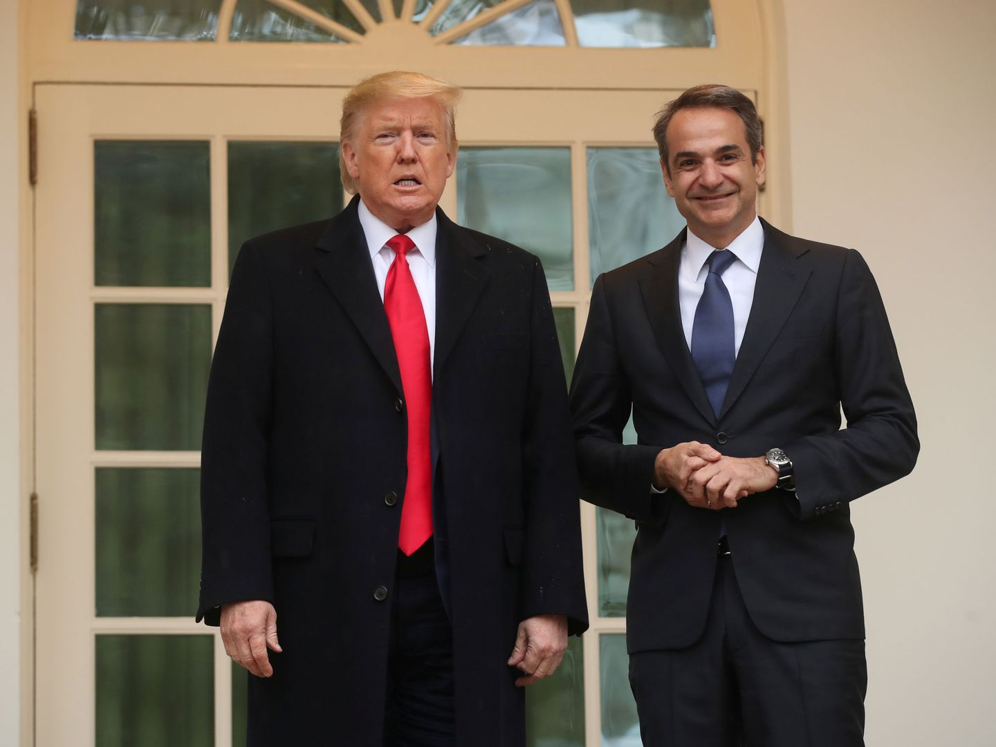 Donald Trump y Kyriakos Mitsotakis. (Reuters)