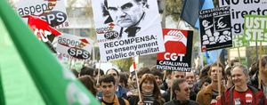 Agresión a miembros de Ciudadanos en la manifestación contra la Ley de Educación catalana