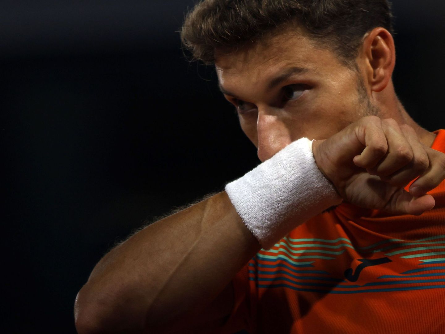 Carreño, durante su partido frente a Novak Djokovic. (Efe)