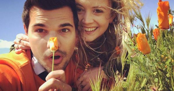 Foto: Taylor Lautner y Billie Lourd en una imagen de Instagram. 