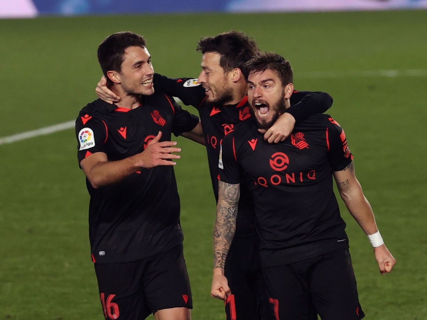 Portu celebra el gol de la Real Sociedad. (EFE)