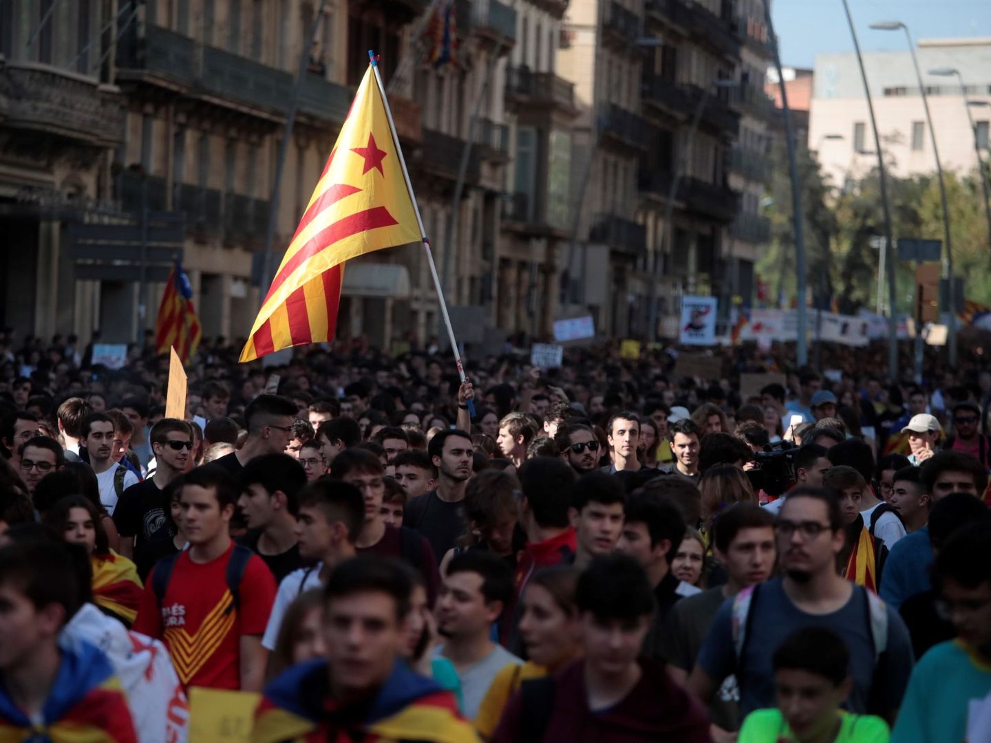 Manifestación estudiantil en Barcelona. (EFE)