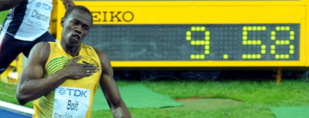 Foto: Bolt bate su propio récord del mundo: 9.58"