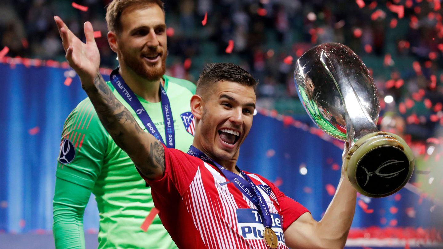 Lucas Hernández ha ganado dos títulos con el Atlético: la Europa League y la Supercopa de Europa, ambos en 2018. (Reuters)