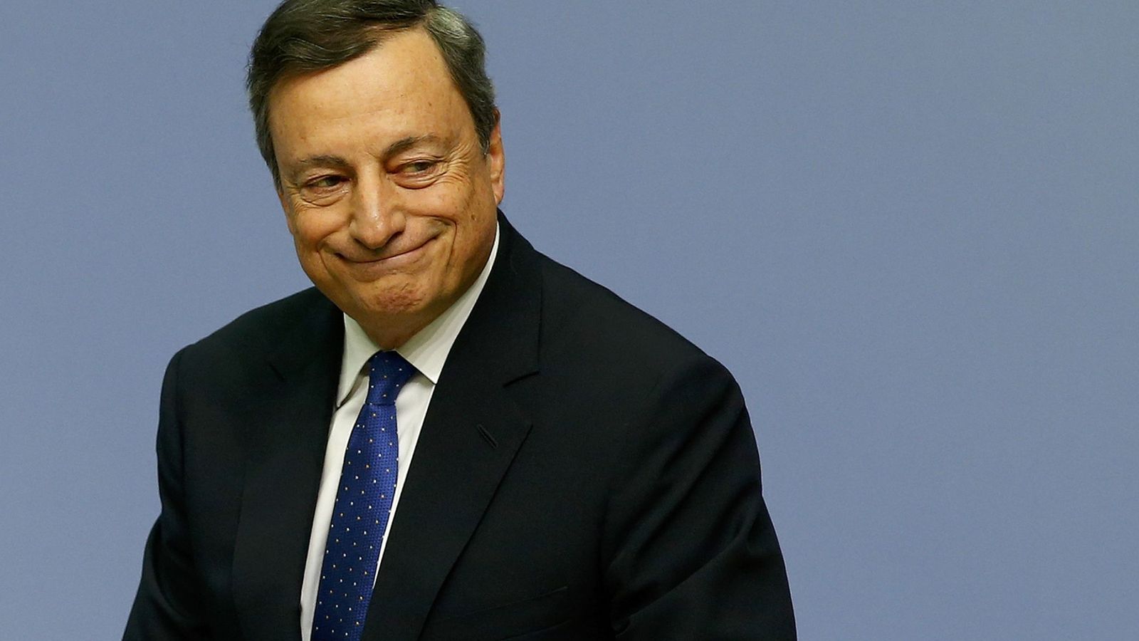 Foto: El presidente del BCE, Mario Draghi, tras su rueda de prensa