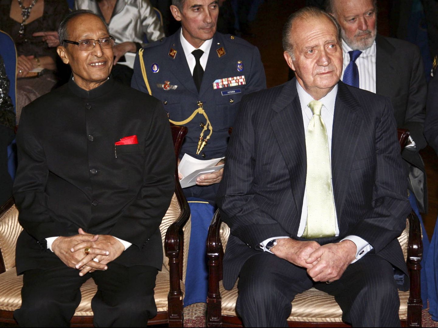 Juan Carlos en la recepción en honor a la presidenta de la India. (2009) 