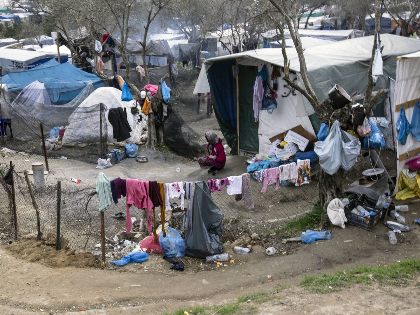 El campamento de refugiados de Moria, en Lesbos. (André Naddeo / UOL)