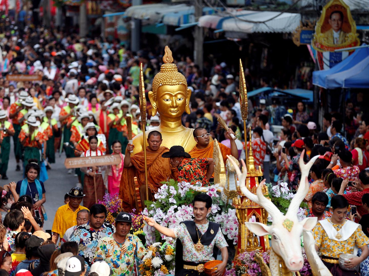 Desfile del Año Nuevo tailandés, en Bangkok, el 22 de abril de 2018. (Reuters)