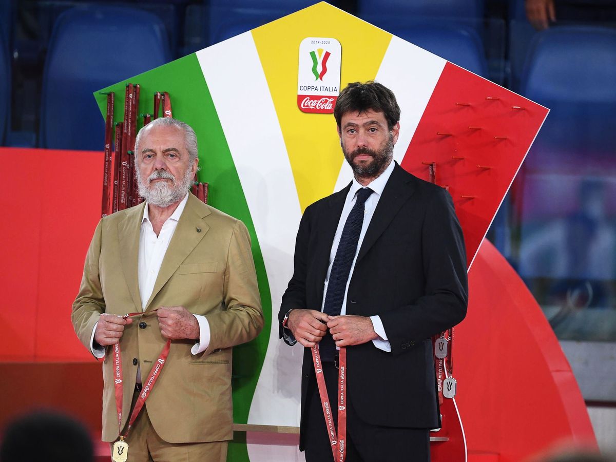 Foto: Aurelio De Laurentiis, dirigente del Nápoles, y Andrea Agnelli, de la Juventus, en una imagen de archivo. (Reuters)