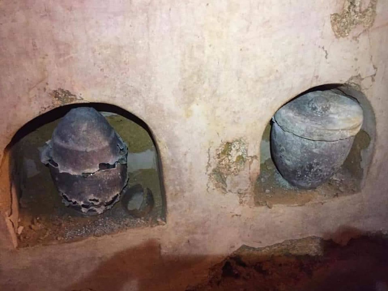 Algunas de las urnas funerarias halladas en Carmona. (Consejería de Cultura de la Junta de Andalucía)