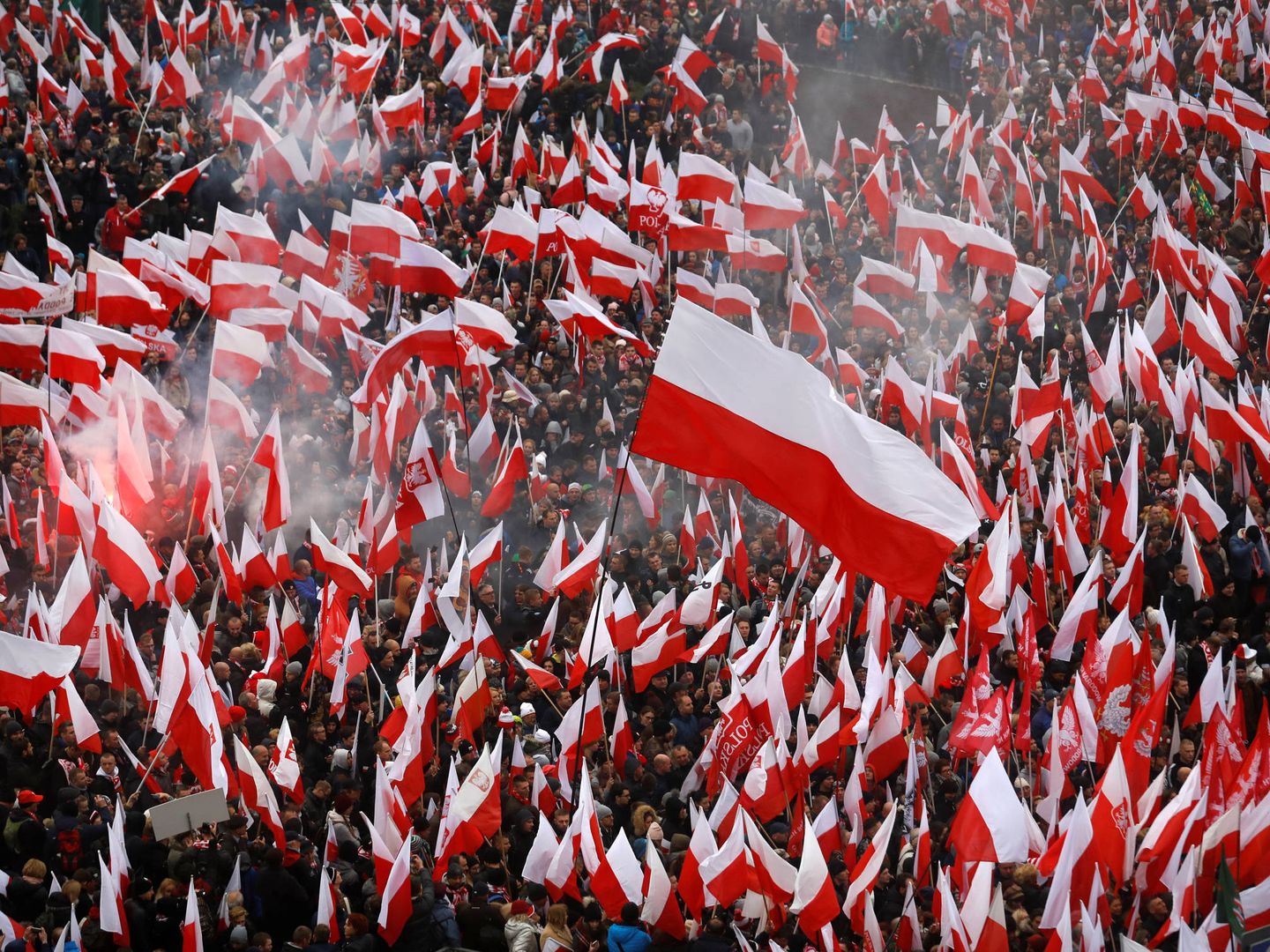 Manifestación nacionalista en Polonia hace a principios de noviembre de 2018. (Reuters)