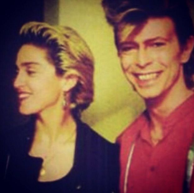 Foto: Madonna, junto a David Bowie, en una foto publicada en Twitter por la artista