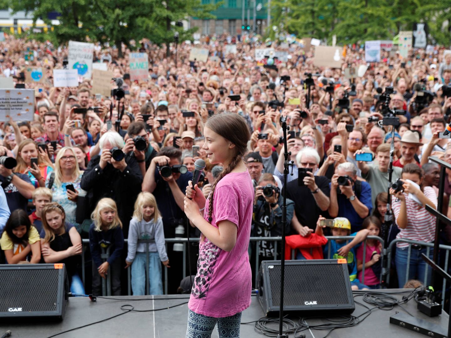 Greta durante una protesta contra el cambio climático. (Reuters)