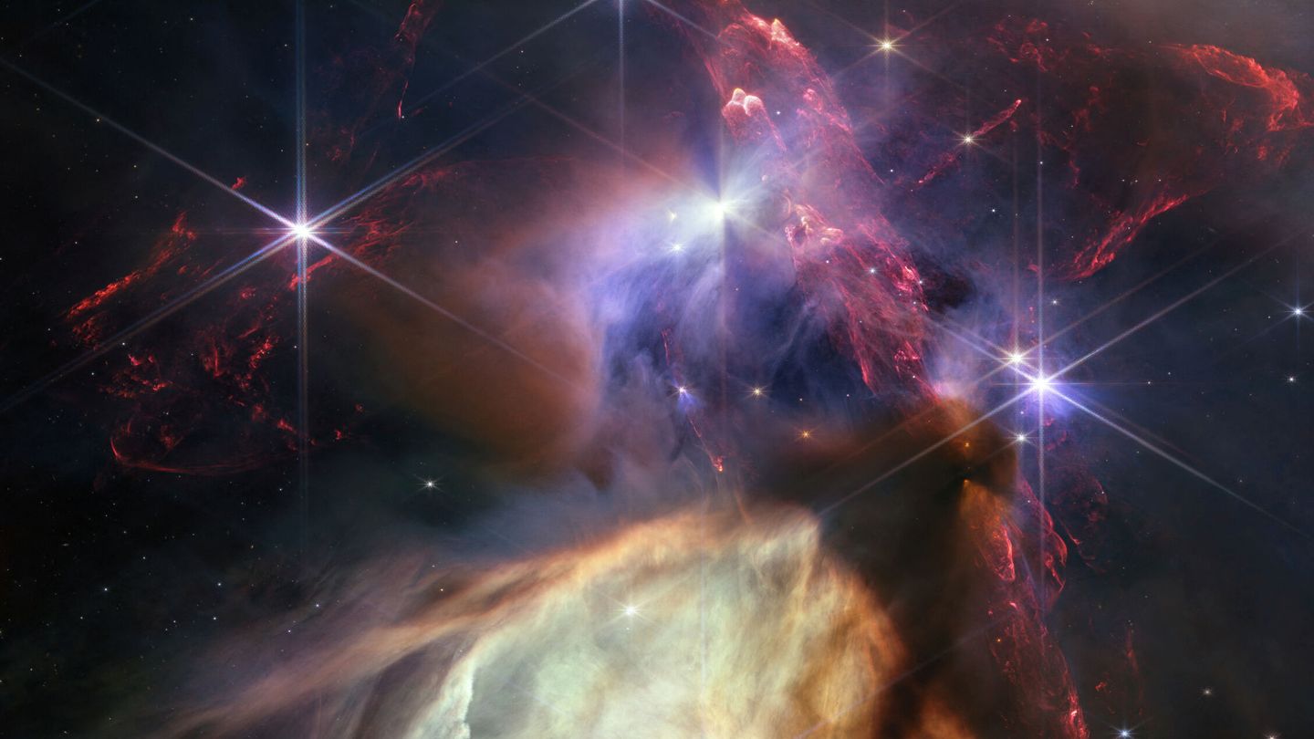 Estrellas en el complejo de nubes Rho Ophiuchi. (NASA)